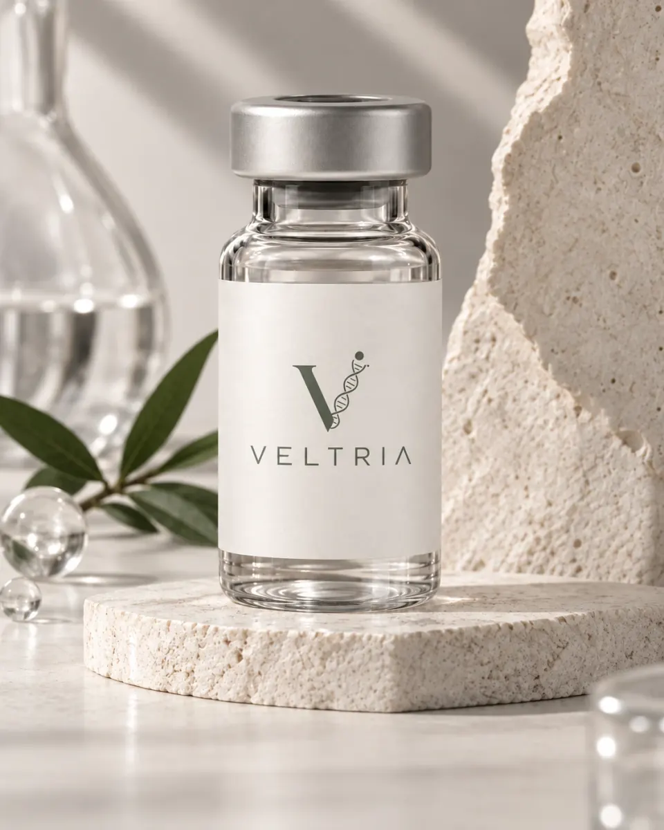 Frasco de Veltria sobre una base de piedra